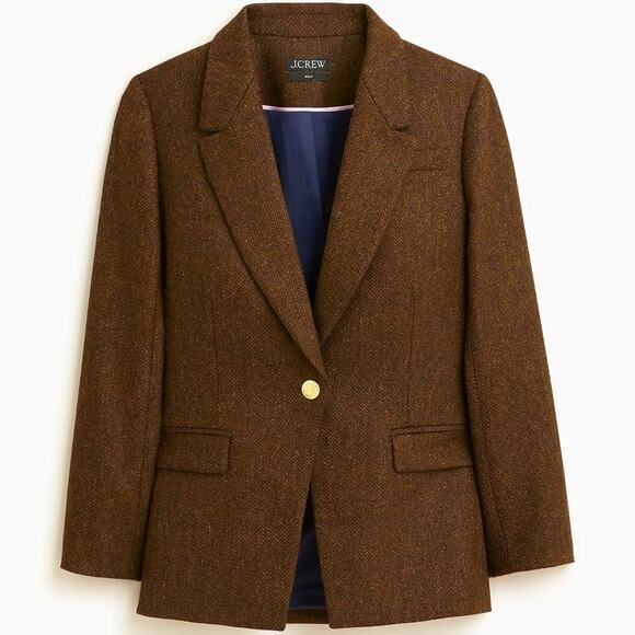J. Crew Willa Single Breasted Blazer in Brown Herringbone 2 NWT